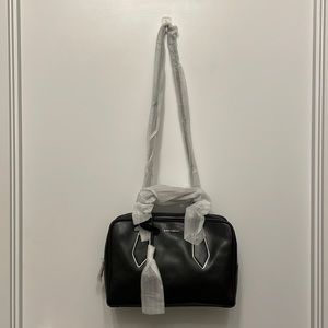 Coccinelle smooth cross grained leather satchel bag